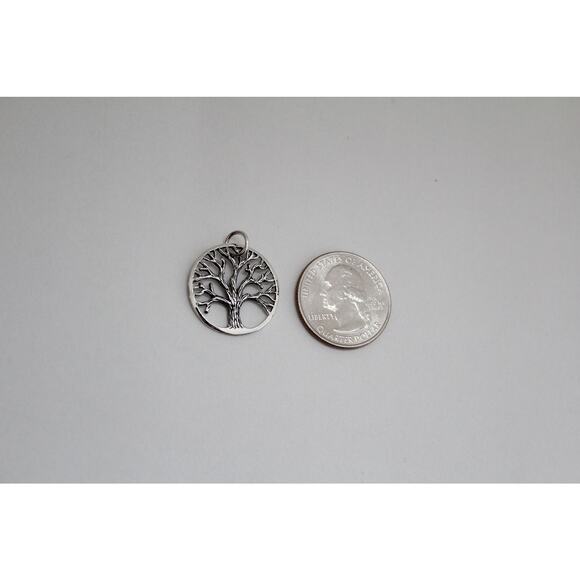 Sterling Silver Textured Tree of Life Pendant - Picture 3 of 8